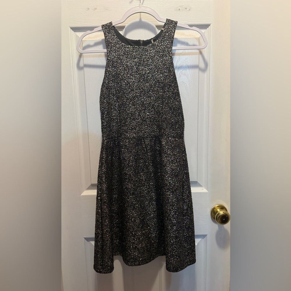 Altar'd State Black Silver Sparkle dress
